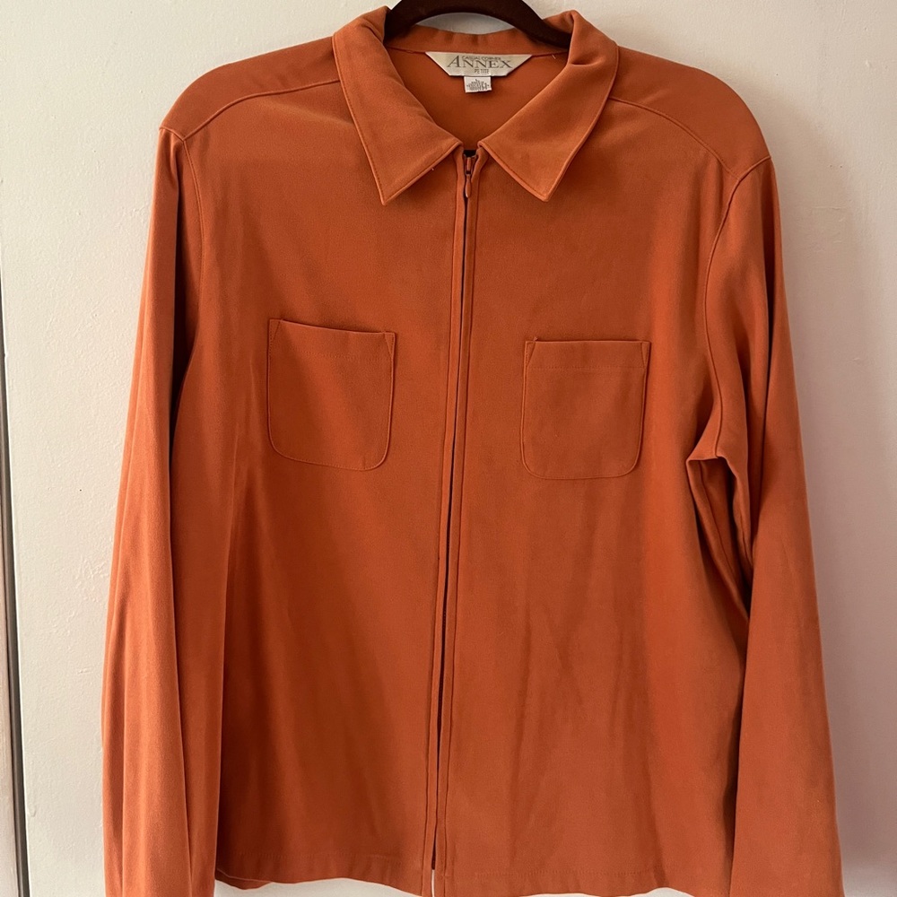 Orange Collared Zip Up Top 🍊